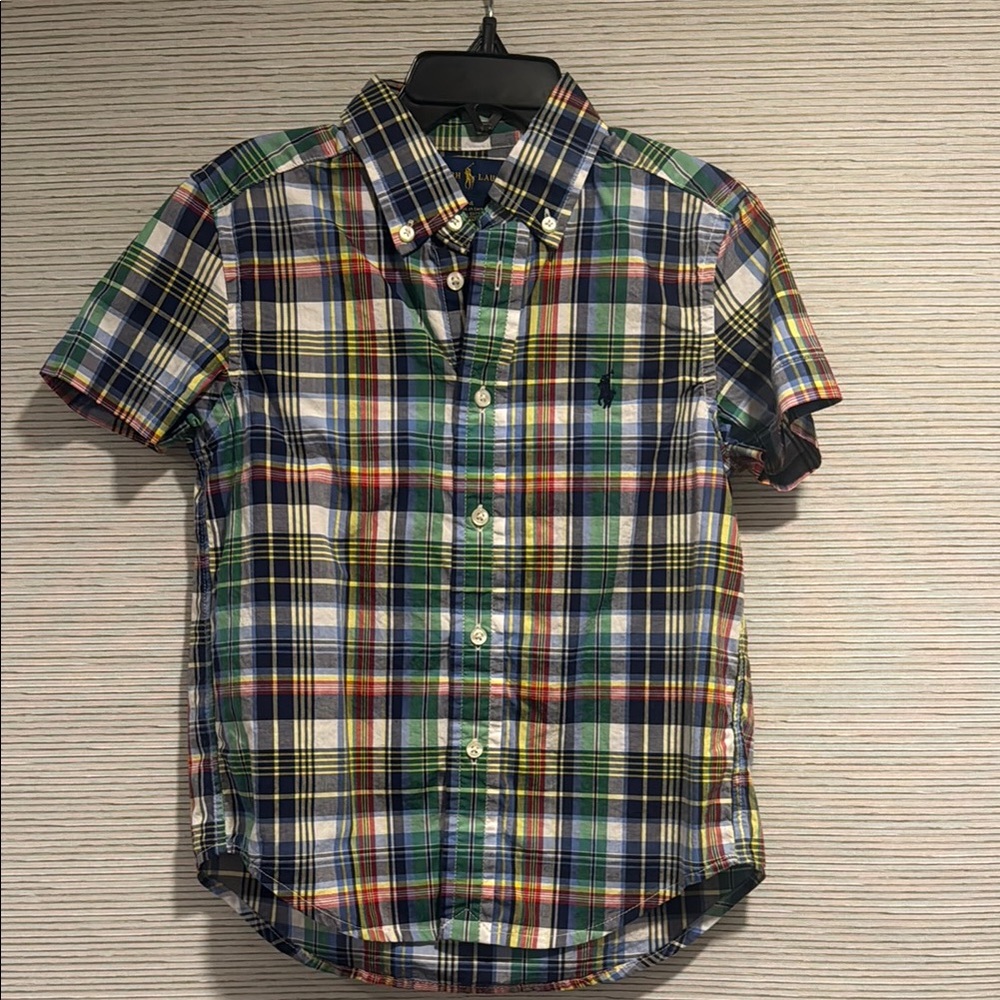 Ralph Lauren Boys Multicolor Plaid Shirt Sz 4